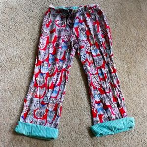 Anthropologie owl print pants